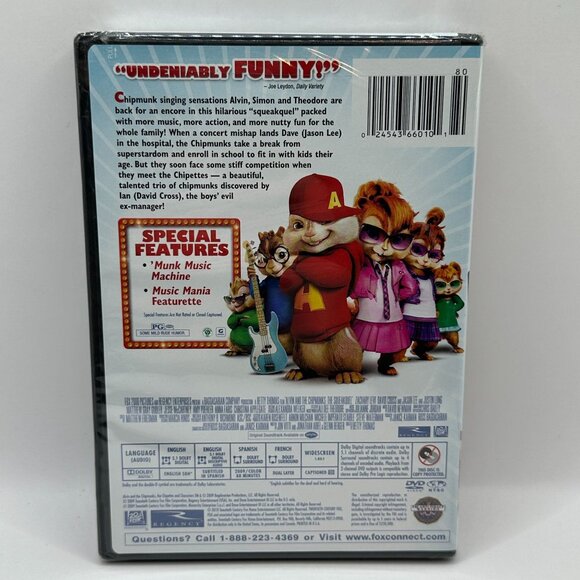 Alvin And The Chipmunks The Squeakquel PG Jason Lee Fox DVD Movie Comedy - Picture 3 of 3